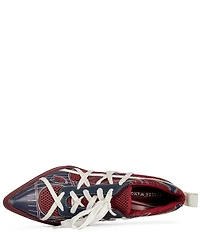 Azalea Wang Crosswalk Sport-Inspired Pointed Toe Lace Up Pumps