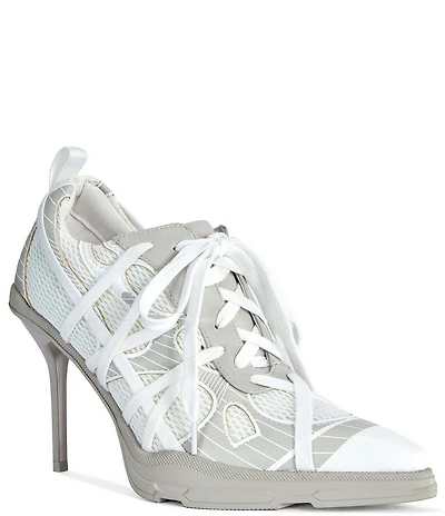 Azalea Wang Crosswalk Sport-Inspired Pointed Toe Lace Up Pumps
