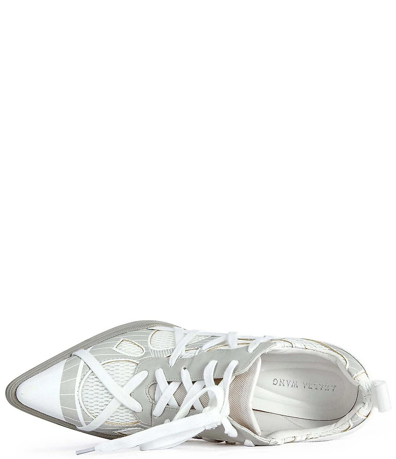 Azalea Wang Crosswalk Sport-Inspired Pointed Toe Lace Up Pumps