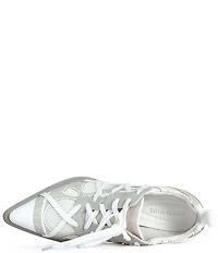 Azalea Wang Crosswalk Sport-Inspired Pointed Toe Lace Up Pumps