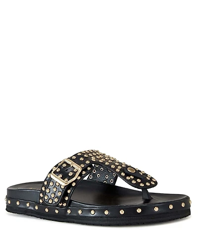 Azalea Wang Daisychain Studded Thong Sandals
