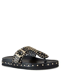 Azalea Wang Daisychain Studded Thong Sandals