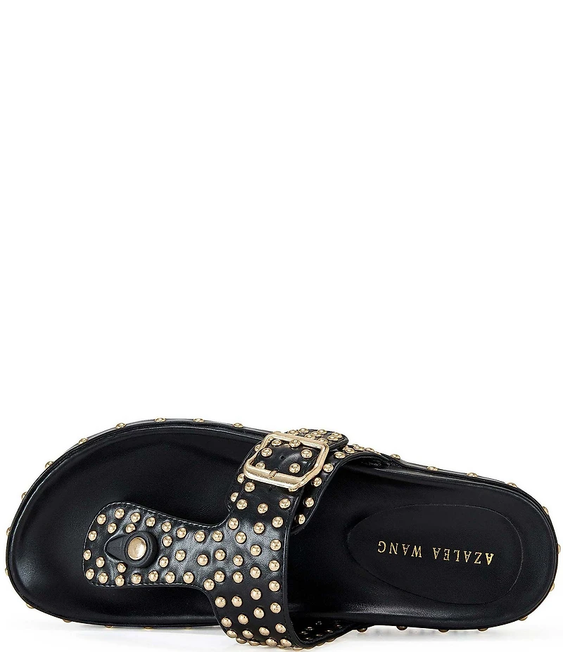 Azalea Wang Daisychain Studded Thong Sandals