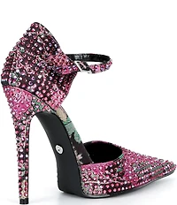 Azalea Wang Daiyya Floral Rhinestone Dress Pumps