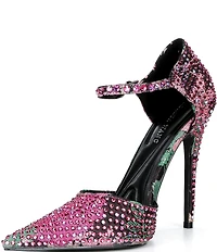 Azalea Wang Daiyya Floral Rhinestone Dress Pumps