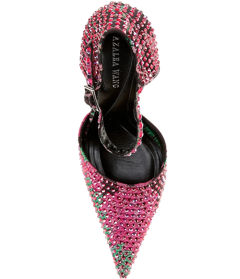 Azalea Wang Daiyya Floral Rhinestone Dress Pumps