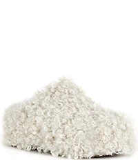 Azalea Wang Darwinpoodle Curly Faux Fur Platform Mules