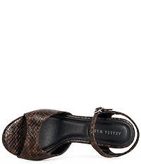 Azalea Wang Della Snake Print Studded Sculptural Heel Sandals