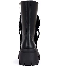 Azalea Wang Devoir 3D Flower Ornament Platform Combat Boots
