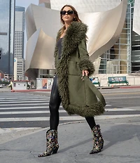 Azalea Wang Diligent Floral Brocade Stud and Jewel Ornamented Western Mid Calf Boots