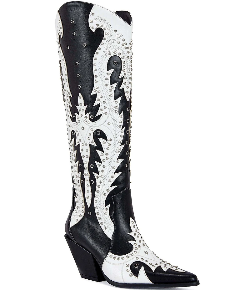 Azalea Wang Donovan Studded Tall Western Boots