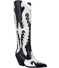 Azalea Wang Donovan Studded Tall Western Boots