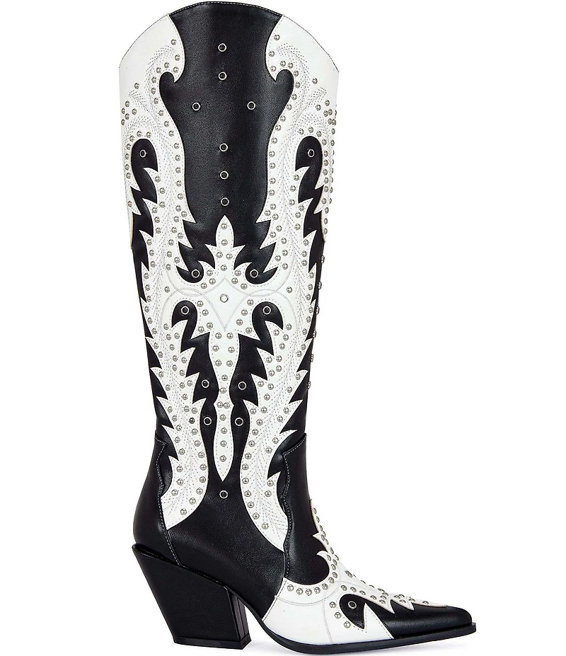 Azalea Wang Donovan Studded Tall Western Boots