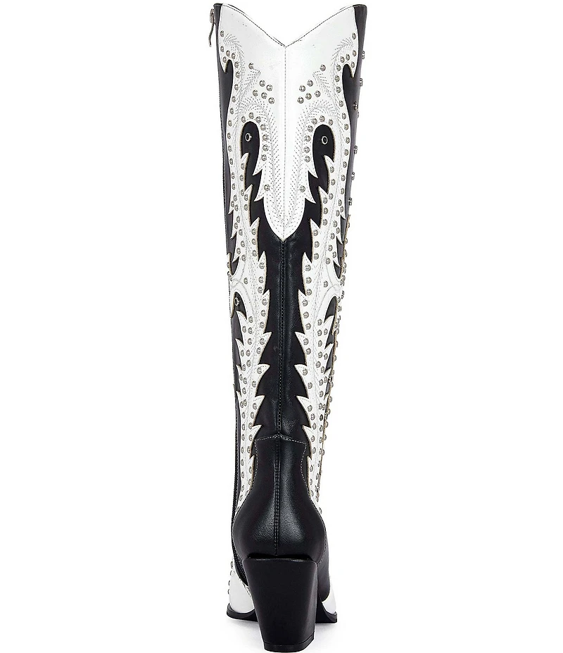 Azalea Wang Donovan Studded Tall Western Boots