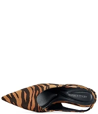 Azalea Wang Doreen Tiger Print Pointed Toe High Vamp Slingback Pumps