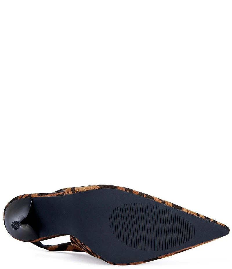 Azalea Wang Doreen Tiger Print Pointed Toe High Vamp Slingback Pumps