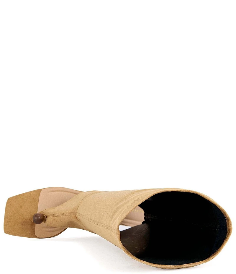 Azalea Wang Dottie Beaded Thong Square Toe Tall Sandals