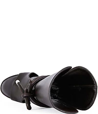 Azalea Wang Douma Shin Guard Wrap Tie Gladiator Wedge Sandals