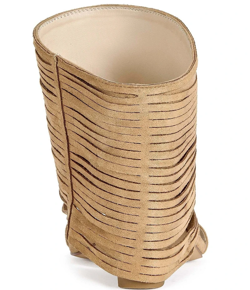 Azalea Wang Dreia Wedge Ankle Drape Sandals