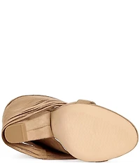 Azalea Wang Dreia Wedge Ankle Drape Sandals