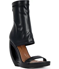 Azalea Wang Dumisani Open Curved Wedge Sandal Booties