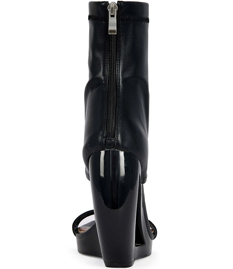 Azalea Wang Dumisani Open Curved Wedge Sandal Booties