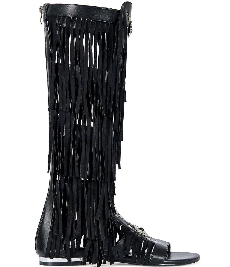 Azalea Wang Dustine Fringed Tall Gladiator Sandals
