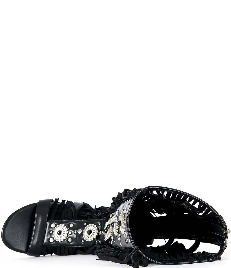 Azalea Wang Dustine Fringed Tall Gladiator Sandals