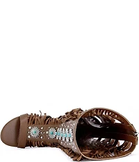 Azalea Wang Dustine Fringed Tall Gladiator Sandals