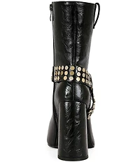 Azalea Wang Dyzma Studded Harness Overlasted Platform Booties