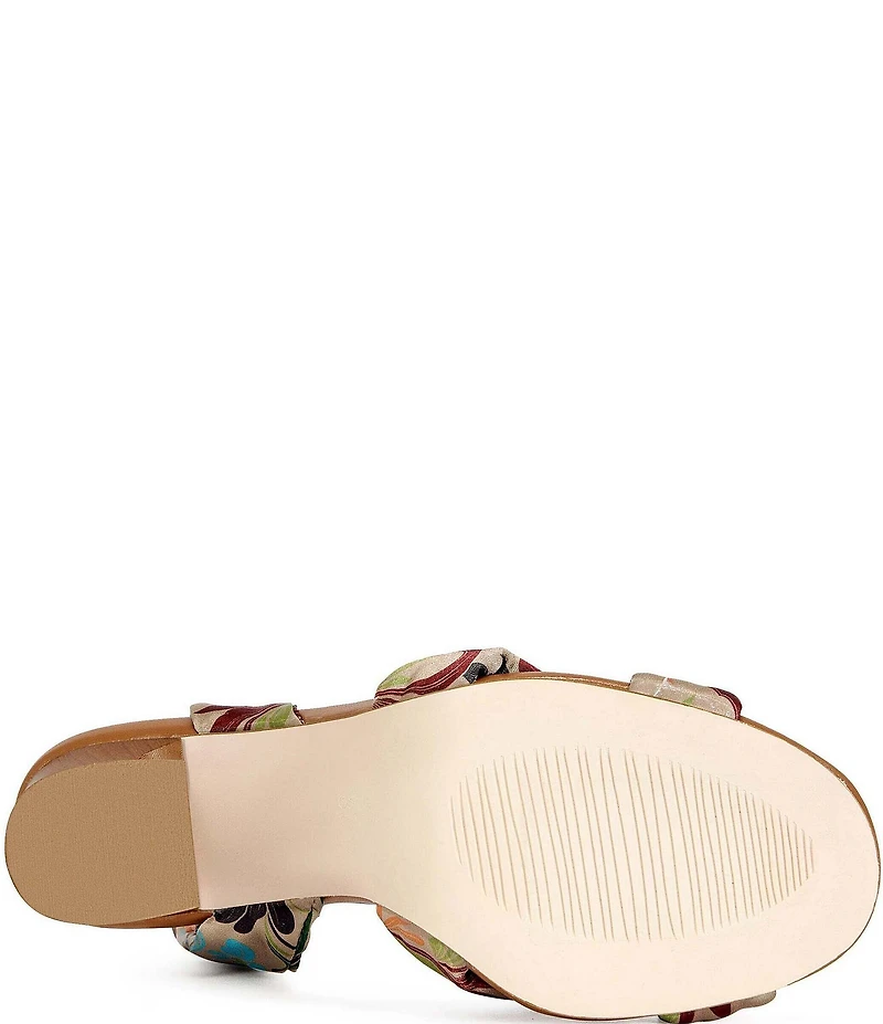 Azalea Wang Elandra Floral Print Ankle Tie Sandals