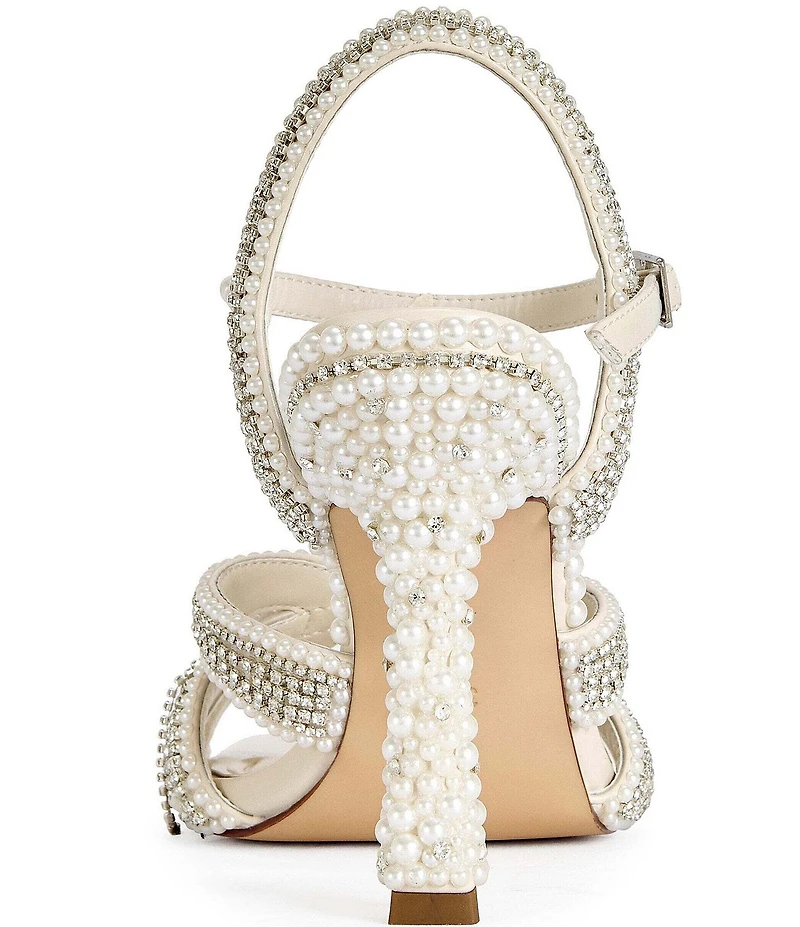 Azalea Wang Elara Pearl Embellished Dress Sandals