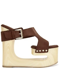 Azalea Wang Elgedi Open Platform Wedge Slide Sandals