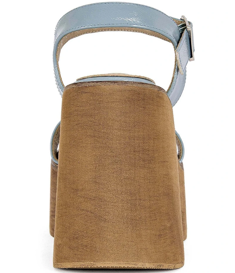 Azalea Wang Elizabella Studded Patent Block Heel Platform Sandals