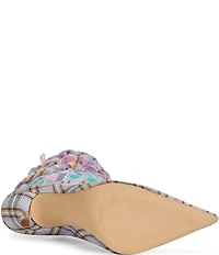 Azalea Wang Elodie Mixed Plaid Stretch Over The Knee Boots