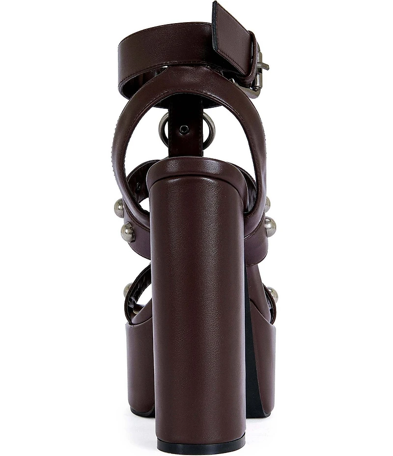 Azalea Wang Elsu Studded Block Heel Platform Sandals