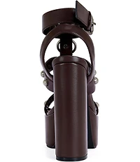 Azalea Wang Elsu Studded Block Heel Platform Sandals