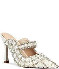 Azalea Wang Enya Pearl Embellished Dress Mules