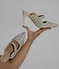 Azalea Wang Enya Pearl Embellished Dress Mules