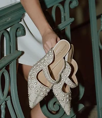 Azalea Wang Enya Pearl Embellished Dress Mules
