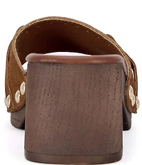 Azalea Wang Epsilon Kiltie Bit Buckle Studded Slide Sandals