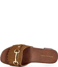 Azalea Wang Epsilon Kiltie Bit Buckle Studded Slide Sandals