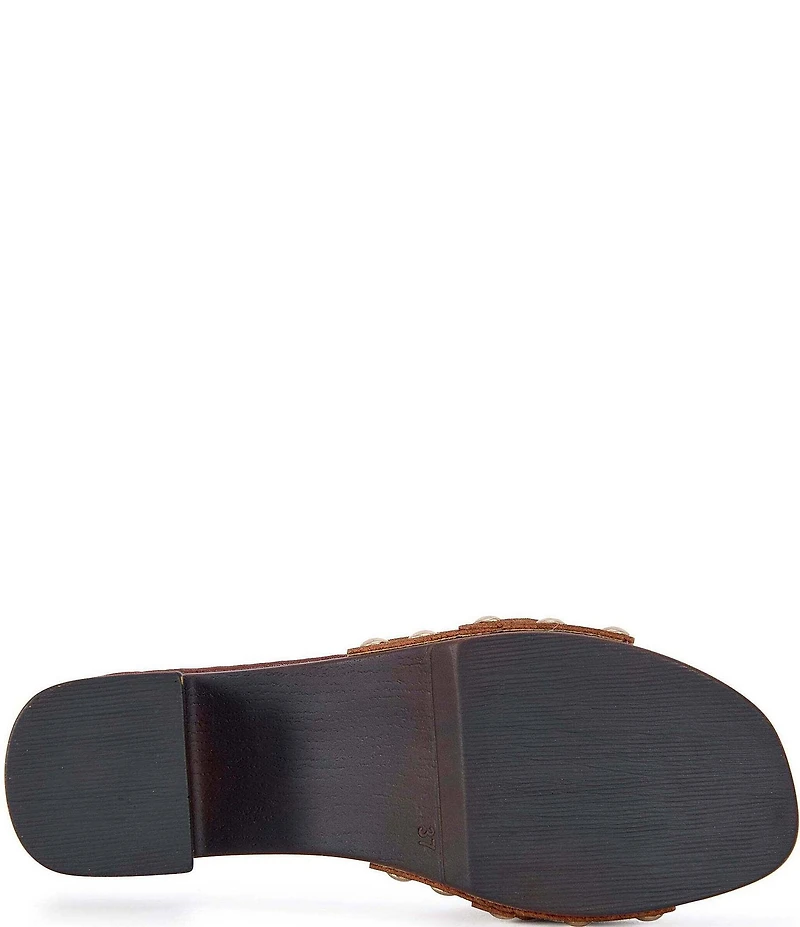 Azalea Wang Epsilon Kiltie Bit Buckle Studded Slide Sandals