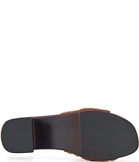 Azalea Wang Epsilon Kiltie Bit Buckle Studded Slide Sandals