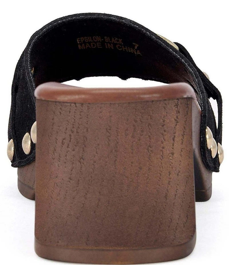 Azalea Wang Epsilon Kiltie Bit Buckle Studded Slide Sandals