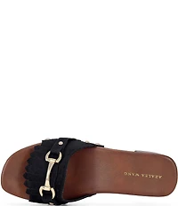 Azalea Wang Epsilon Kiltie Bit Buckle Studded Slide Sandals