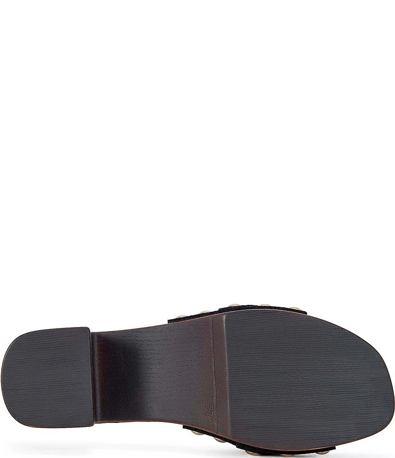 Azalea Wang Epsilon Kiltie Bit Buckle Studded Slide Sandals