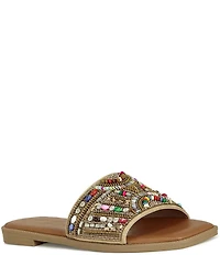 Azalea Wang Essere Rainbow Embellished Flat Sandals