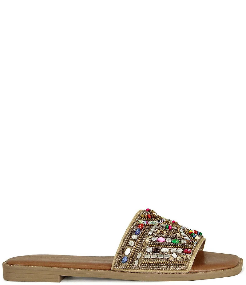 Azalea Wang Essere Rainbow Embellished Flat Sandals