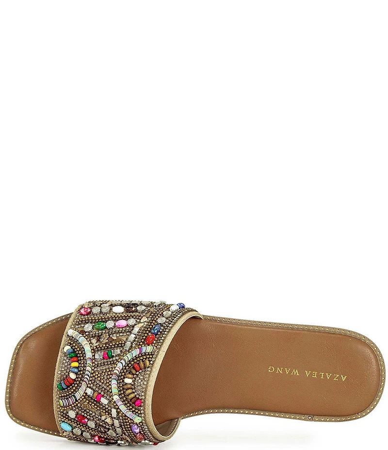 Azalea Wang Essere Rainbow Embellished Flat Sandals